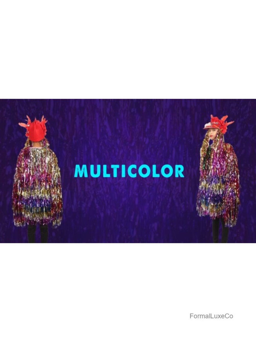 Unisex Thick Metallic Tinsel Foil Jacket Extra Dense Glitter Costume Rave - Picture 6 of 6